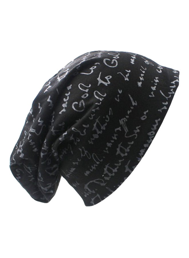 Printed Slouch Beanie Black/Grey  - Image 1
