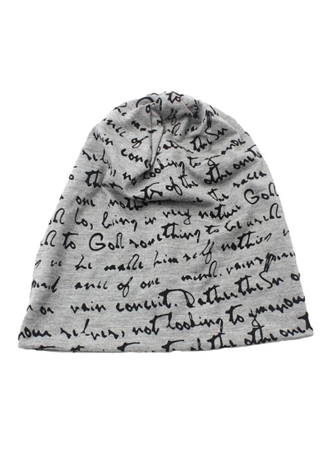 Generic Printed Slouch Beanie Black/Grey  - Image 1