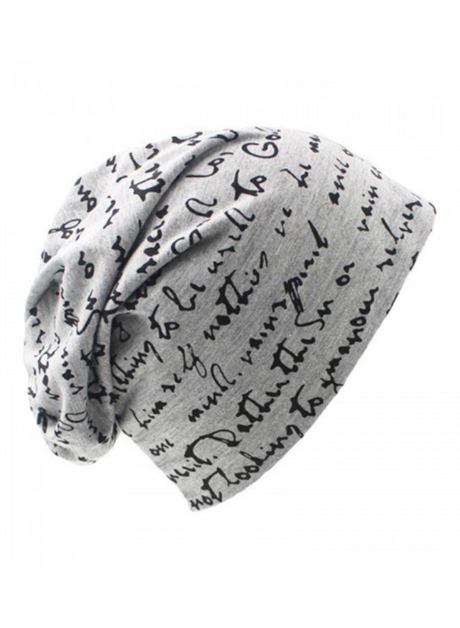 Generic Printed Slouch Beanie Black/Grey  - Image 2