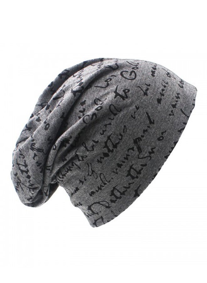 Printed Slouch Beanie Black/Dark Grey  - Image 2