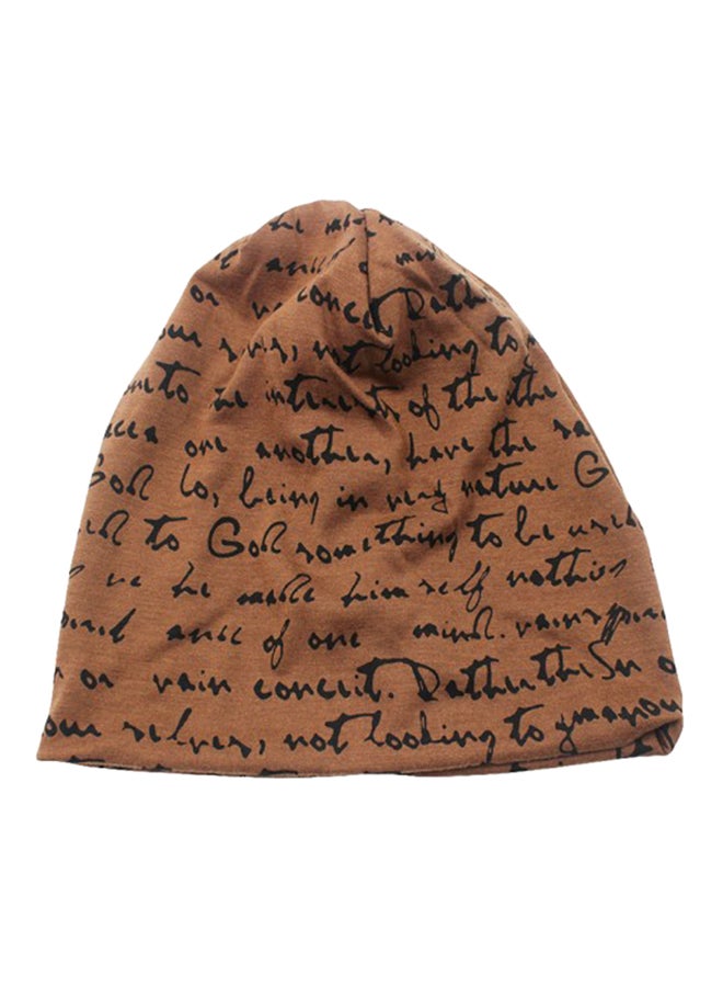 Printed Slouch Beanie Dark Brown/Black - Image 1