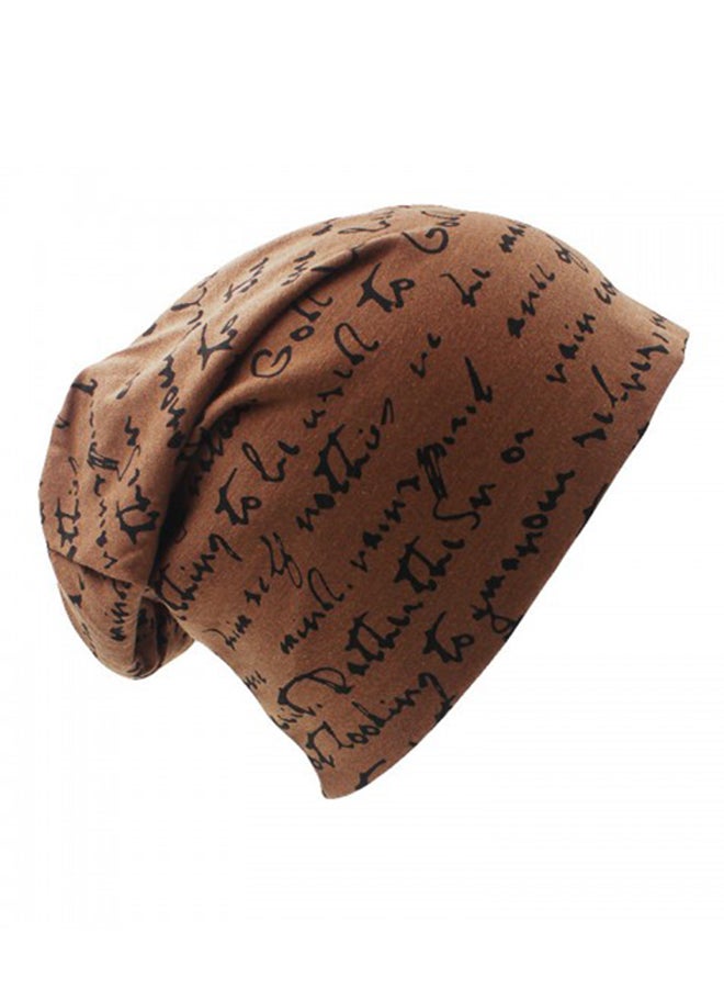Printed Slouch Beanie Dark Brown/Black - Image 2