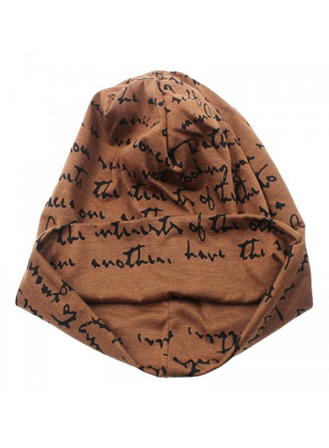 Printed Slouch Beanie Dark Brown/Black - Image 3