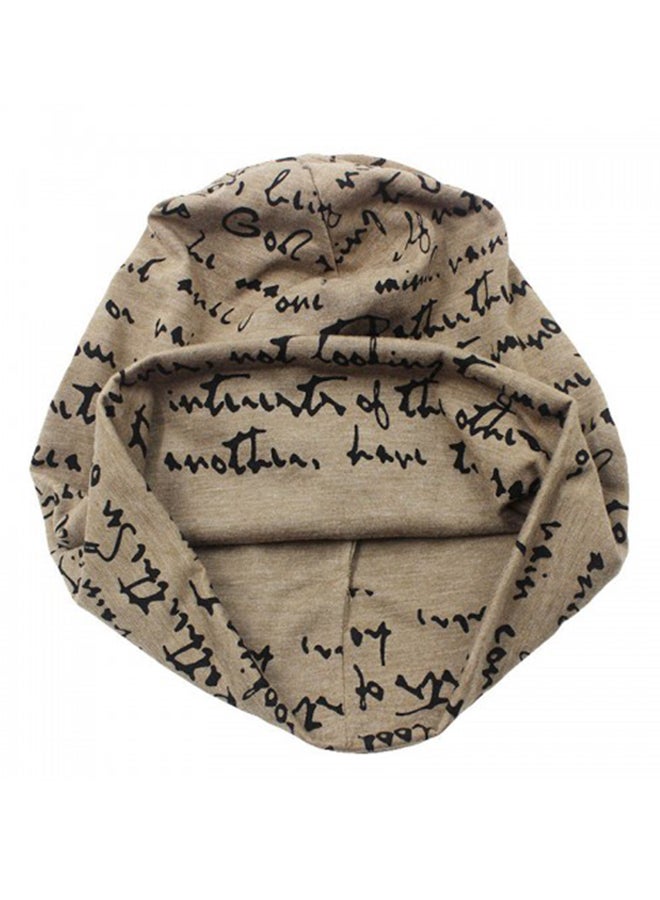 Generic - Printed Slouch Beanie Beige/Black - Image 1
