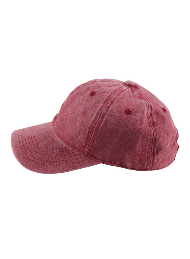 Generic Washed Baseball Cap Red  - Image 4