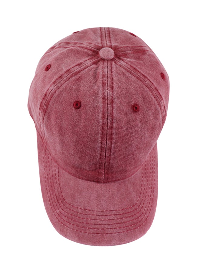 Generic Washed Baseball Cap Red  - Image 5
