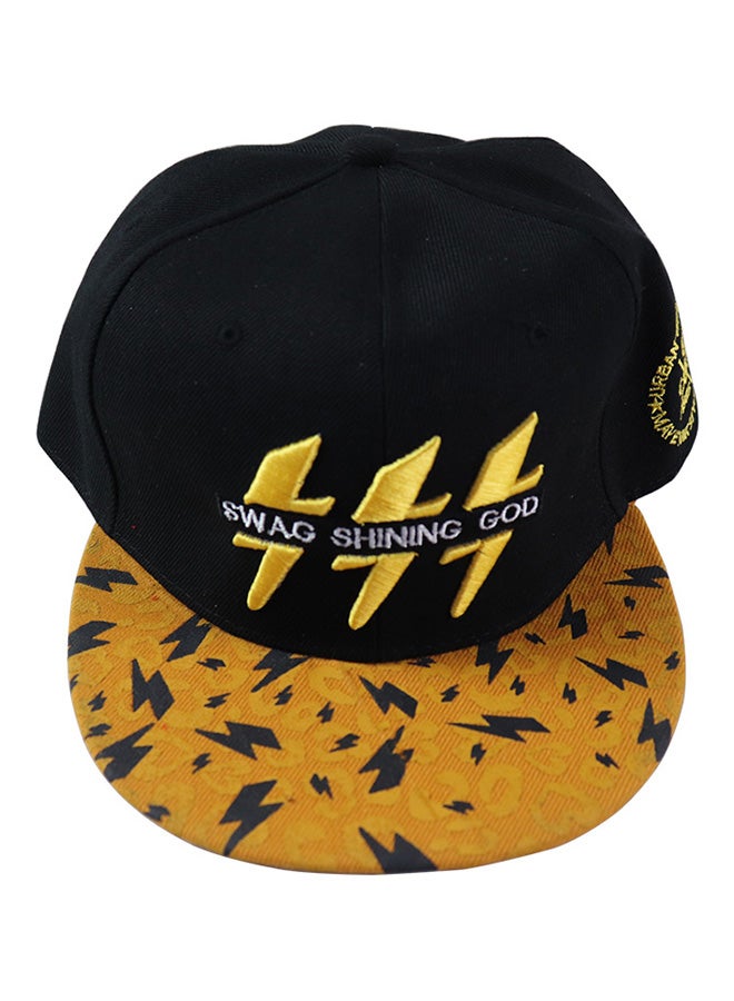 Snapback Closure 3D Embroidered Baseball Cap Black/Yellow  - Image 1