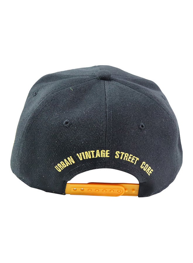 Snapback Closure 3D Embroidered Baseball Cap Black/Yellow  - Image 2