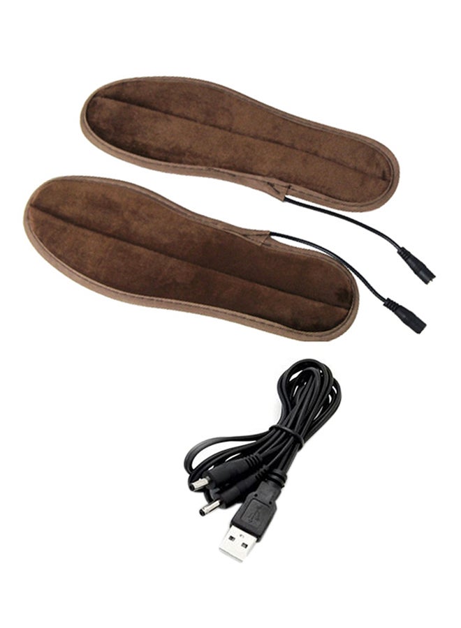 Generic USB Electric Powered Heated Insoles for Shoes Brown  - Image 1