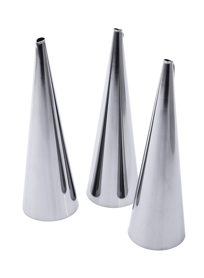 طقم أقماع مكوّن من 3 قطع لصنع الكرواسون الحلزوني فضي - Image 1