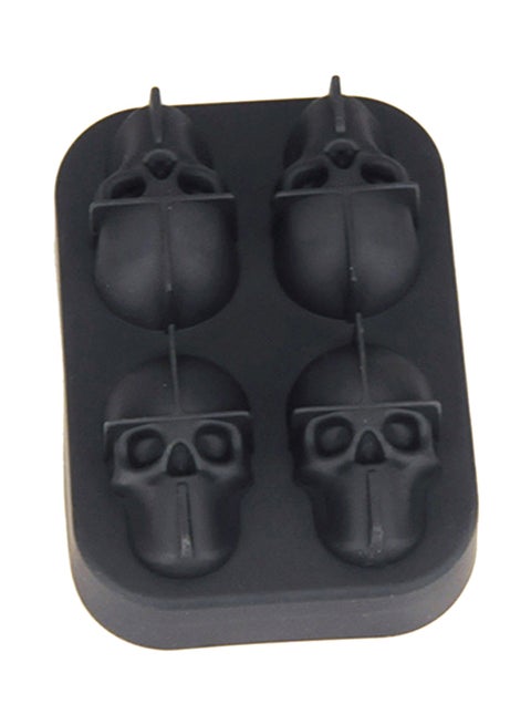 3D Skull Shape Ice Cube Mold Black