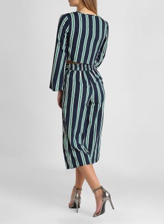 High Streets Striped Top And Culottes Set Navy  - Image 3