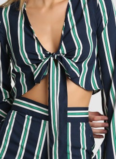 High Streets Striped Top And Culottes Set Navy  - Image 5