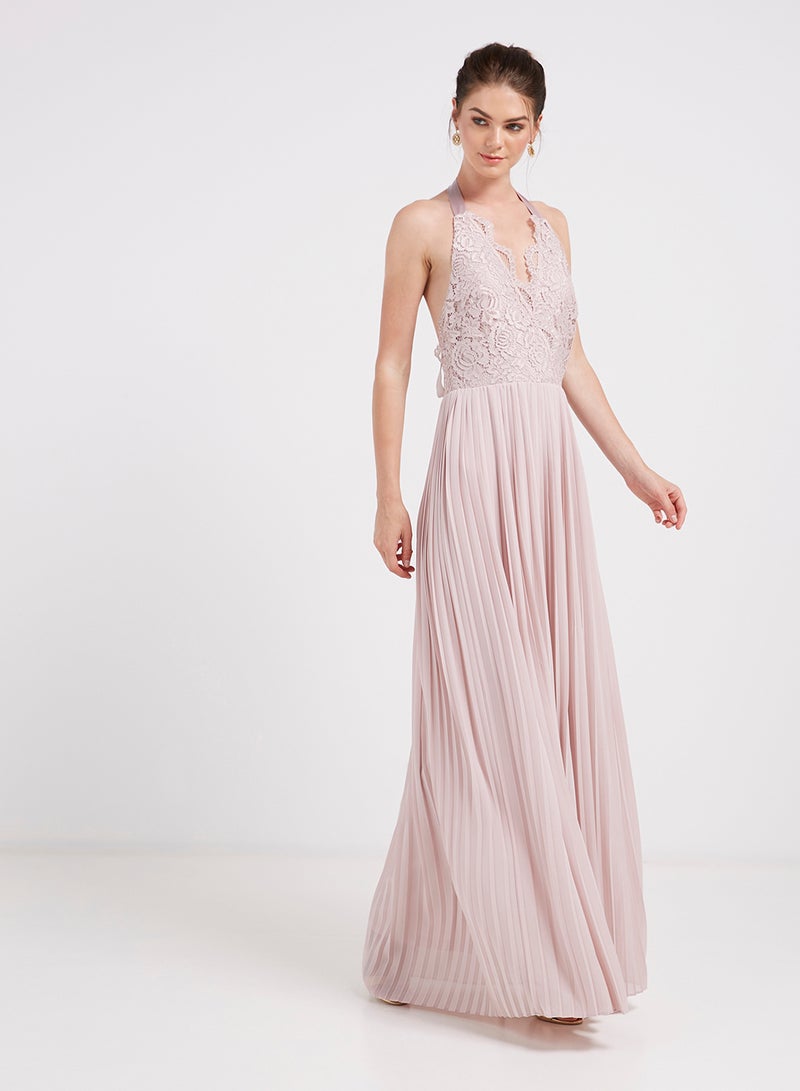 tfnc LONDON - Viva Halter Neck Maxi Dress Pink - Image 1