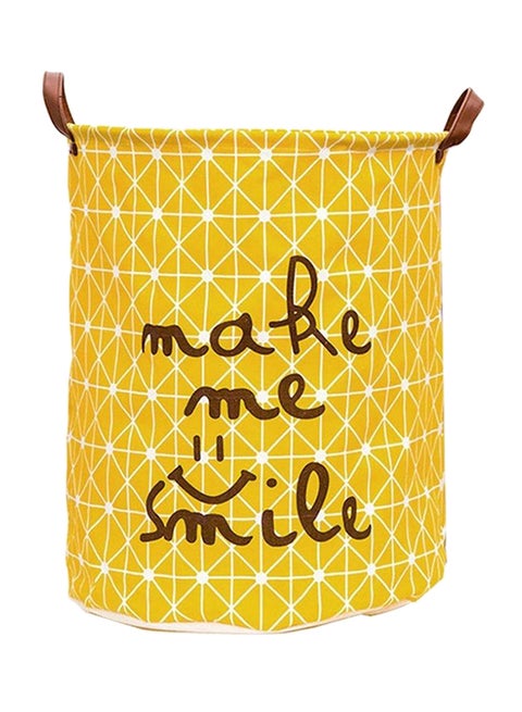 Laundry Hamper Yellow/Brown/White 35cm