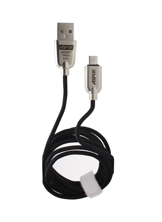 أسبور كابل شحن ومزامنة بيانات Micro USB من كريستي أسود/ فضي 