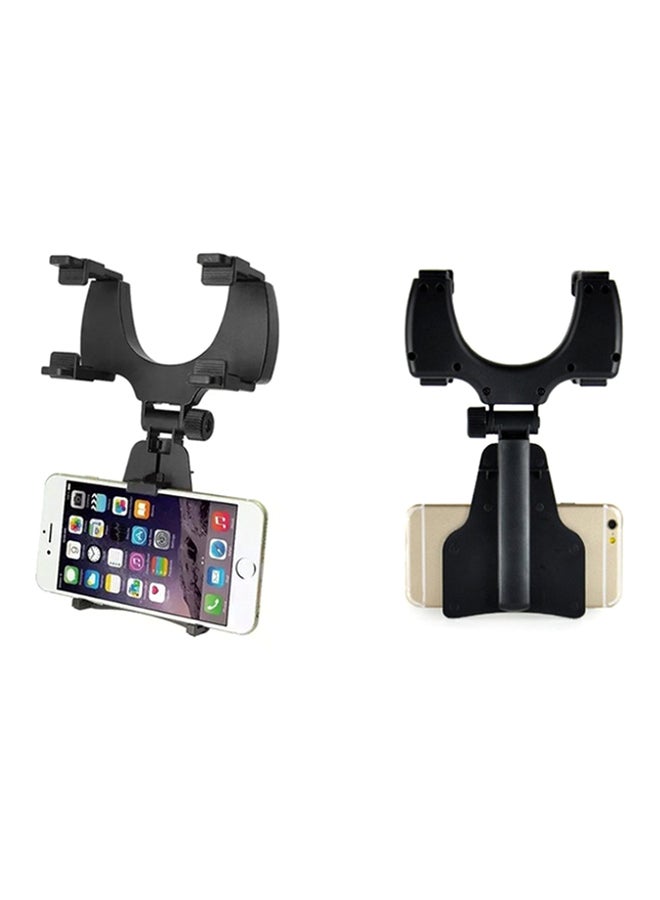 MARGOUN Car Rearview Mirror Mount Stand With Universal Holder For Mobile Phone Black - Image 3