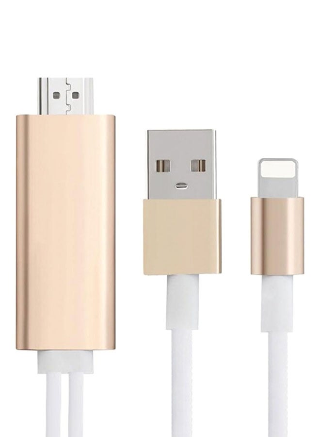 كابل محول HDMI إلى صوت وفيديو ذهب / أبيض