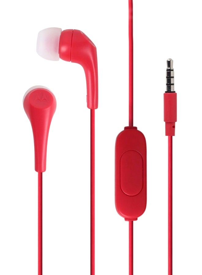 Motorola Bass Wired In-Ear Headphone With Mic Red - Image 1