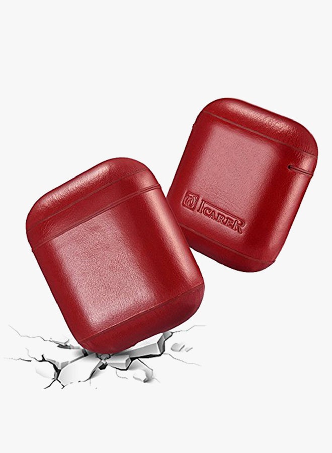 Icarer - Vintage Protective Case For Apple AirPods Red - Image 1