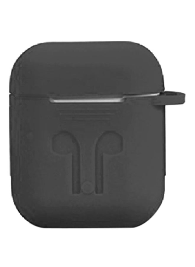MARGOUN Protective Case Cover For Apple AirPods With Strap Holder Black 