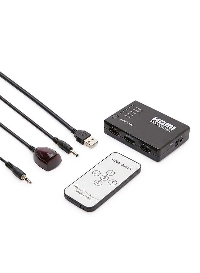 كيو ال تي موزّع HDMI بأداة تبديل 5 × 1 أسود - Image 3