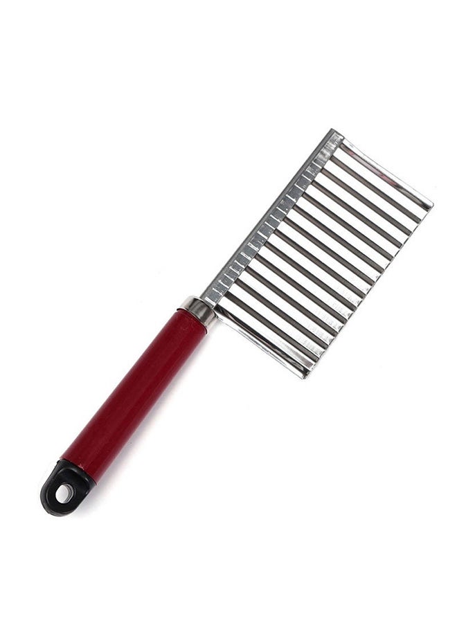 CABINA HOME - Crinkle Wavy Potato Chips Slicer Red/Silver - Image 1