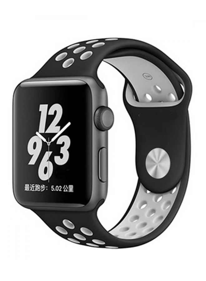 MARGOUN Replacement Band For Apple Watch Series 1/Series 2/Sport Edition Black/White - Image 1