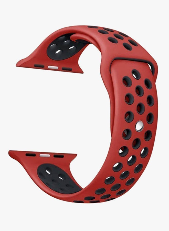 MARGOUN - Silicone Replacement Band For Apple Watch Series 1/2/Sport Edition 38mm Red/Black - Image 1