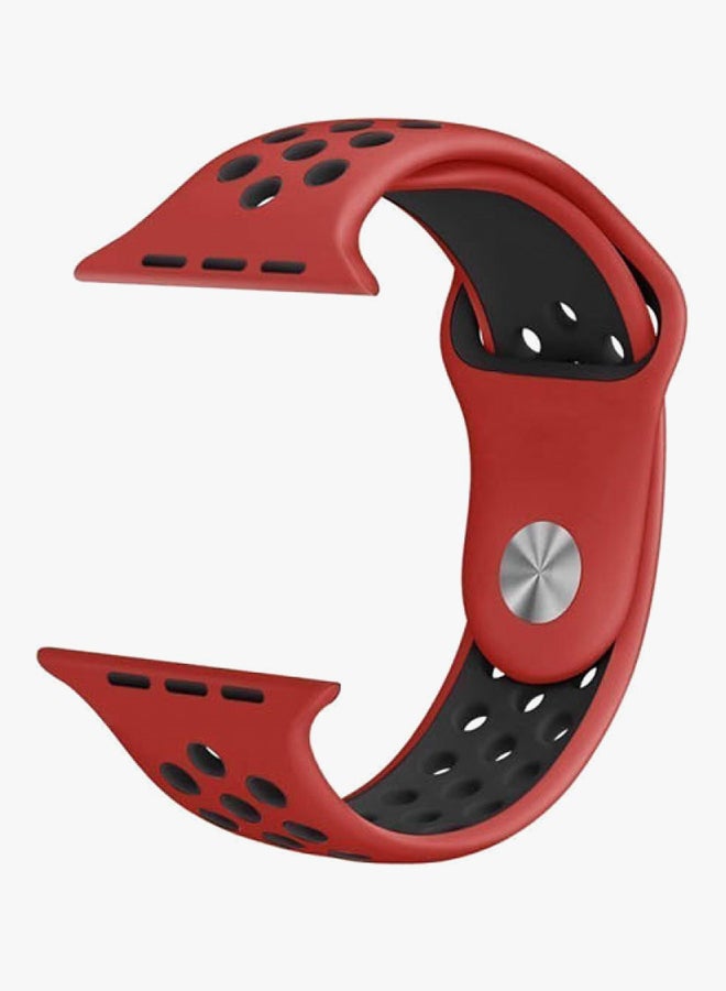 MARGOUN - Silicone Replacement Band For Apple Watch Series 1/2/Sport Edition 38mm Red/Black - Image 1