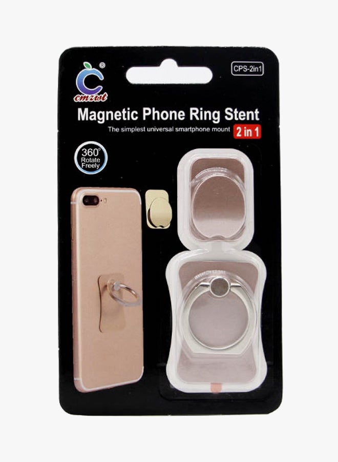 مارجون حامل بمقبض للإصبع 2 في 1 للهواتف المحمولة والكمبيوتر اللوحي ذهبي وردي - Image 2