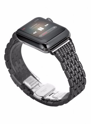 Rhinestone Diamond Band For Apple Watch Black - v1533028288/N15986507A_1