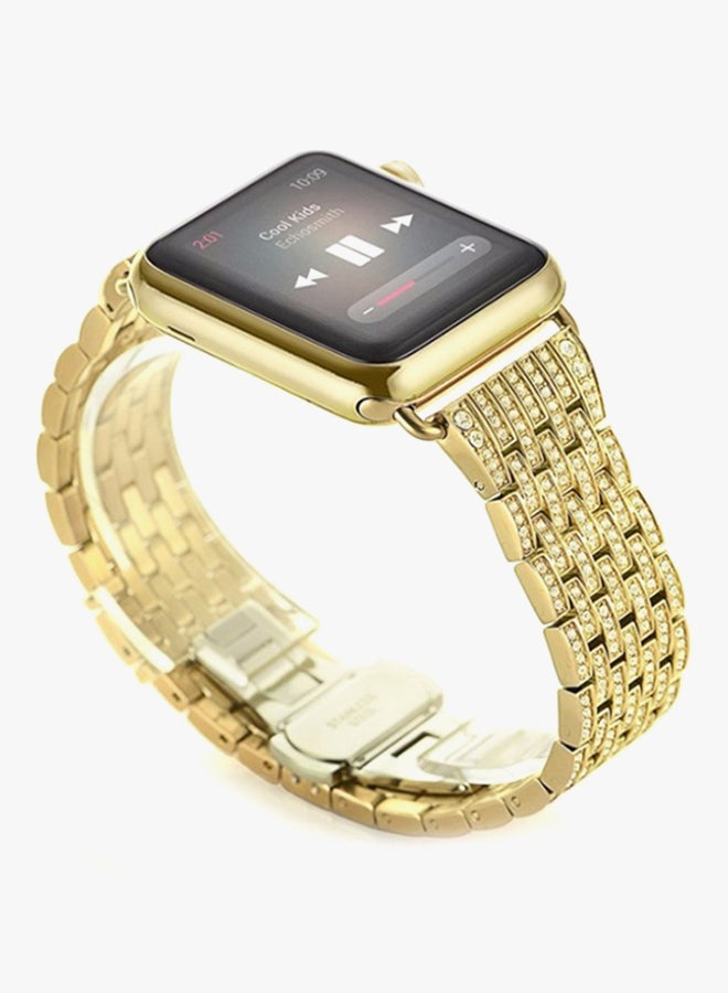 MARGOUN Rhinestone Diamond Band For Apple Watch Gold - Image 2