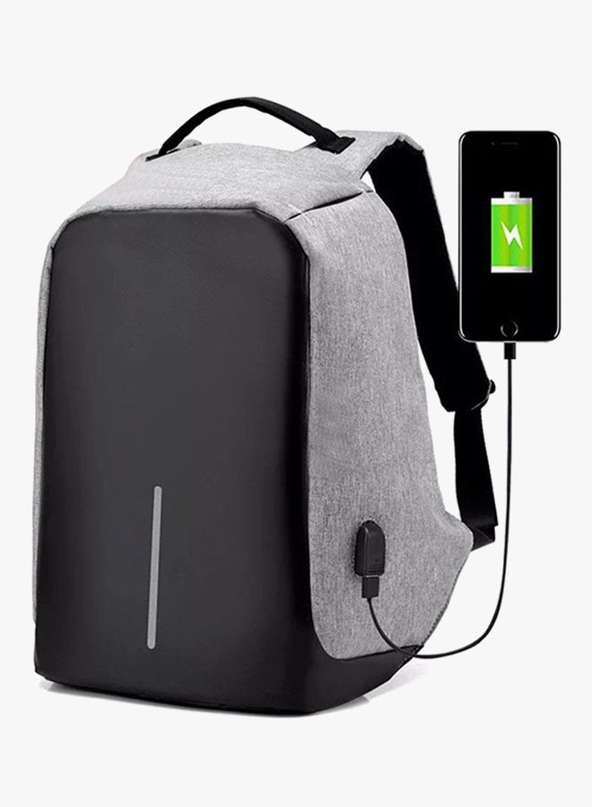 Anti Theft Laptop Backpacks With USB Charging 15.6-Inch Grey/Black - Image 3