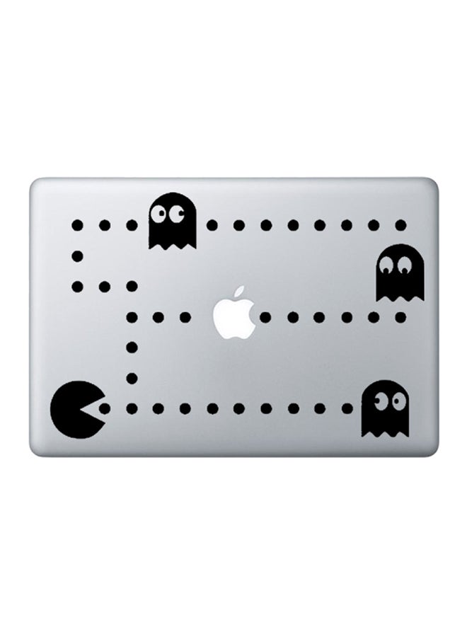 Pacman Sticker Skin Cover For MacBook Laptop Clear/Black
