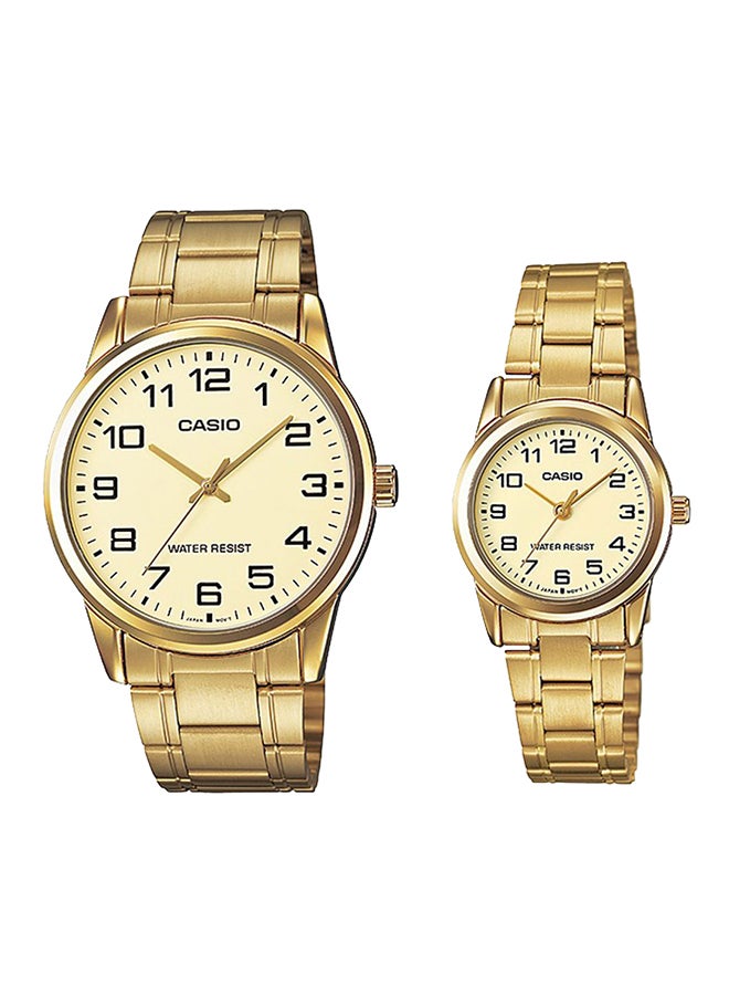CASIO Stainless Steel Analog Quartz Couple Watch Set MTP/LTP-V001G-9BUDF  - Image 1