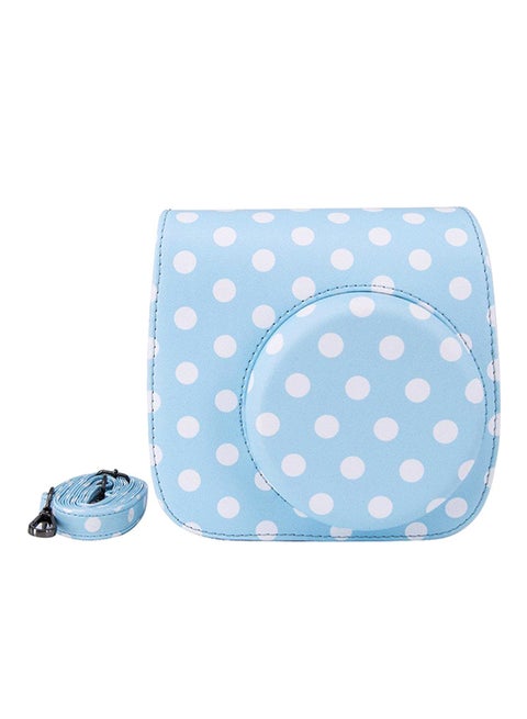Camera Case With Shoulder Strap For Instax Mini 8/Mini 8 Plus Blue/White