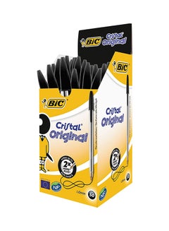 Bic 50-Piece Cristal Ball Point Pen Clear/Black  - Image 1