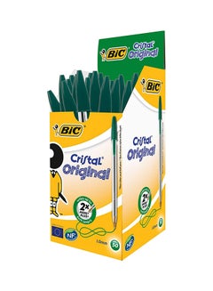 Bic 50-Piece Cristal Ball Point Pen Clear/Green  - Image 1