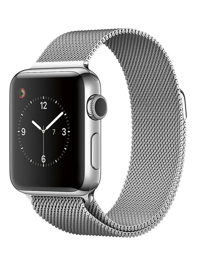 Generic - Magnetic Closure Milanese Mesh Loop Stainless Steel Replacement Band For Apple Watch Series 1/2/3 Silver - Image 1