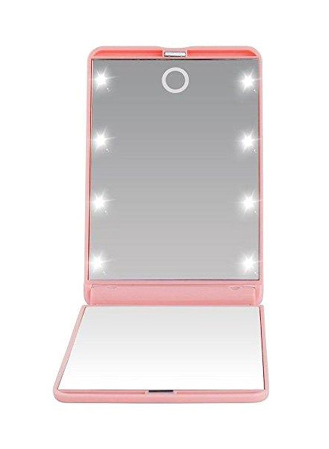 LED Compact Pocket Mirror Pink - Image 1