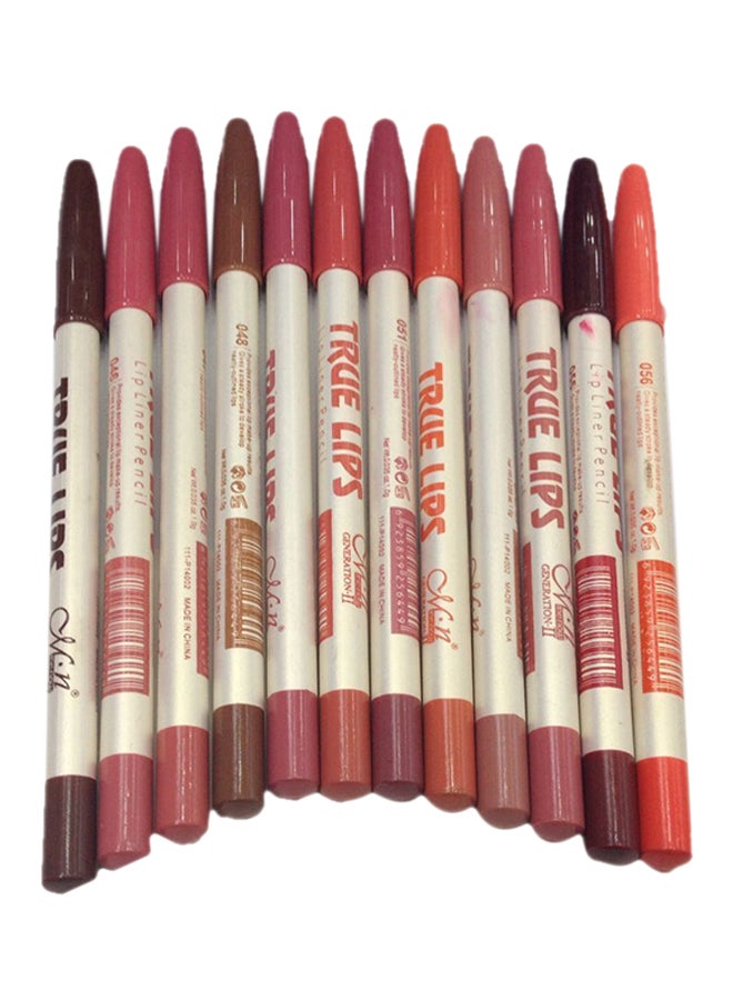 M.N 12-Piece Lip Liner Pencil Multicolour