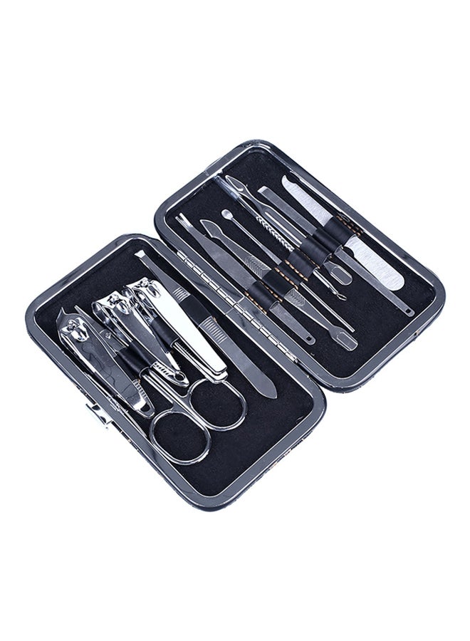 Manicure Pedicure Set Silver/Black - Image 1