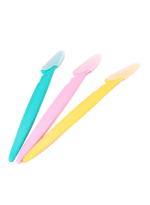 3-Piece Eyebrow Razor Kit Pink/Yellow/Blue