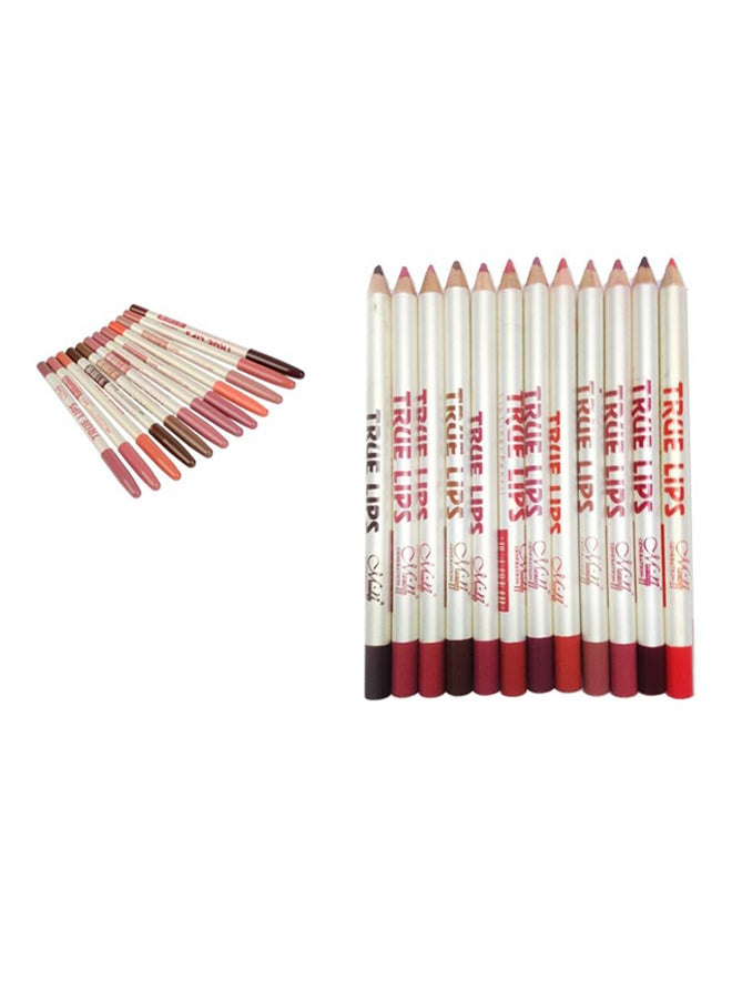 Menow 12-Piece True Lips Lip Liner Set Multicolour - Image 1