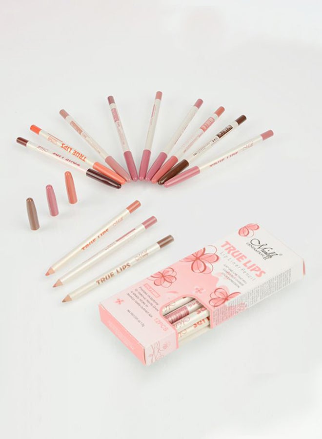 Menow 12-Piece True Lips Lip Liner Set Multicolour - Image 2