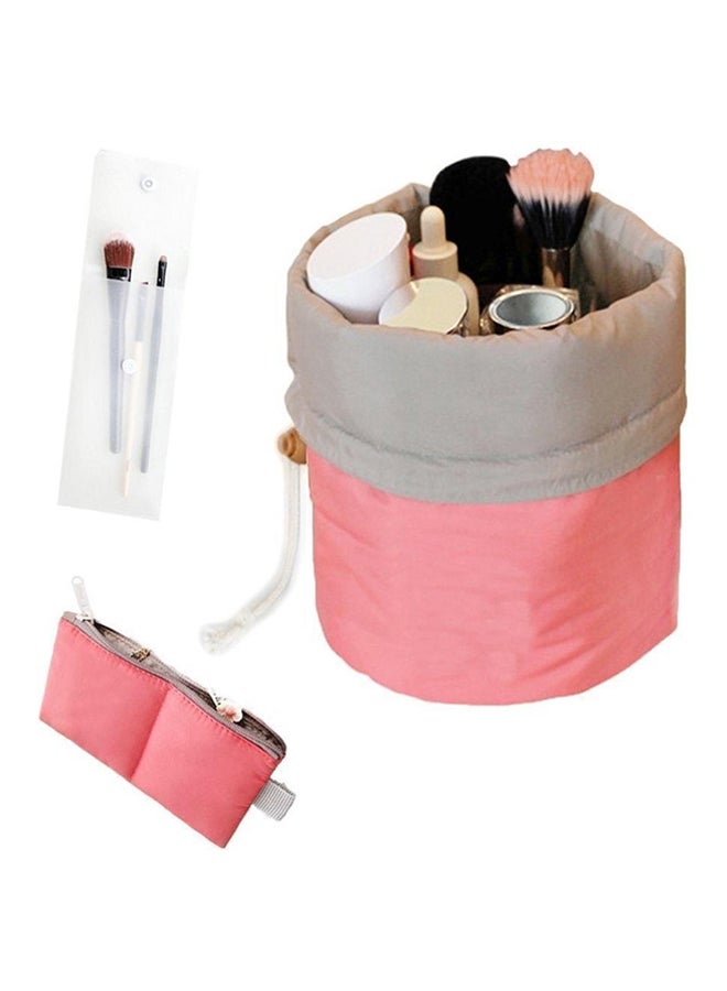 Waterproof Makeup Cosmetic Storage Bag Red/Grey - Image 1