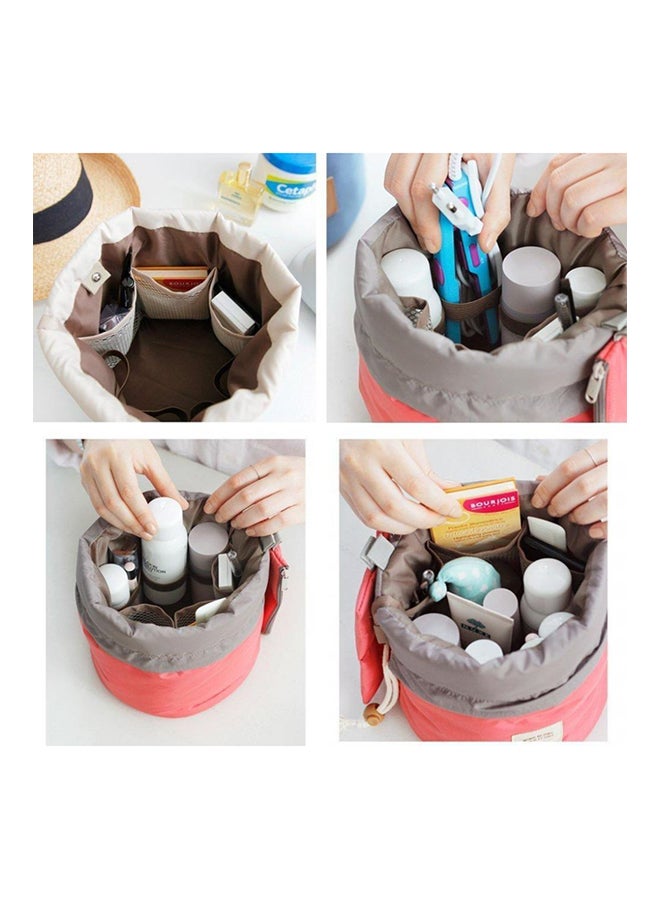 Waterproof Makeup Cosmetic Storage Bag Red/Grey - Image 2