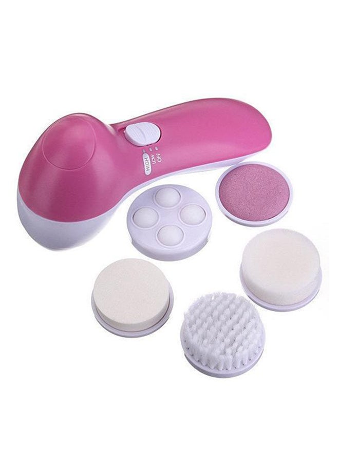 Generic 5-In-1 Facial Cleanser Massager Kit Pink/White - Image 2