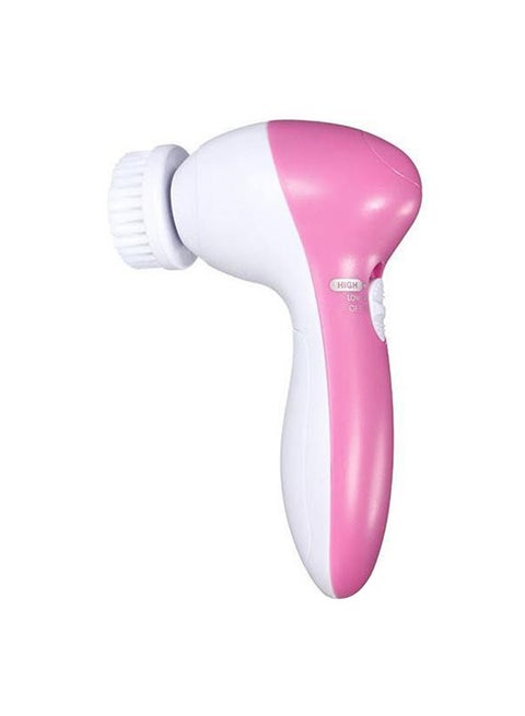 5-In-1 Electric Facial Cleaner Massager Kit Pink/White